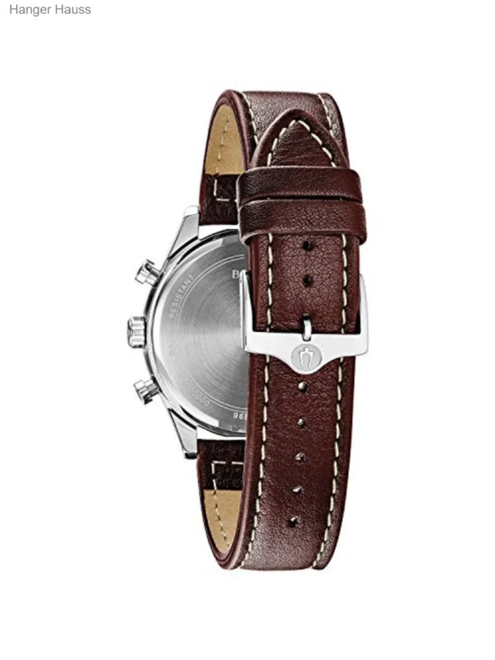 Men's Classic Stainless Steel Chronograph Quartz Leather Strap Watch 41mm